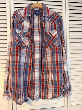 Old Navy Multi-Color Plaid Button-Front Shirt